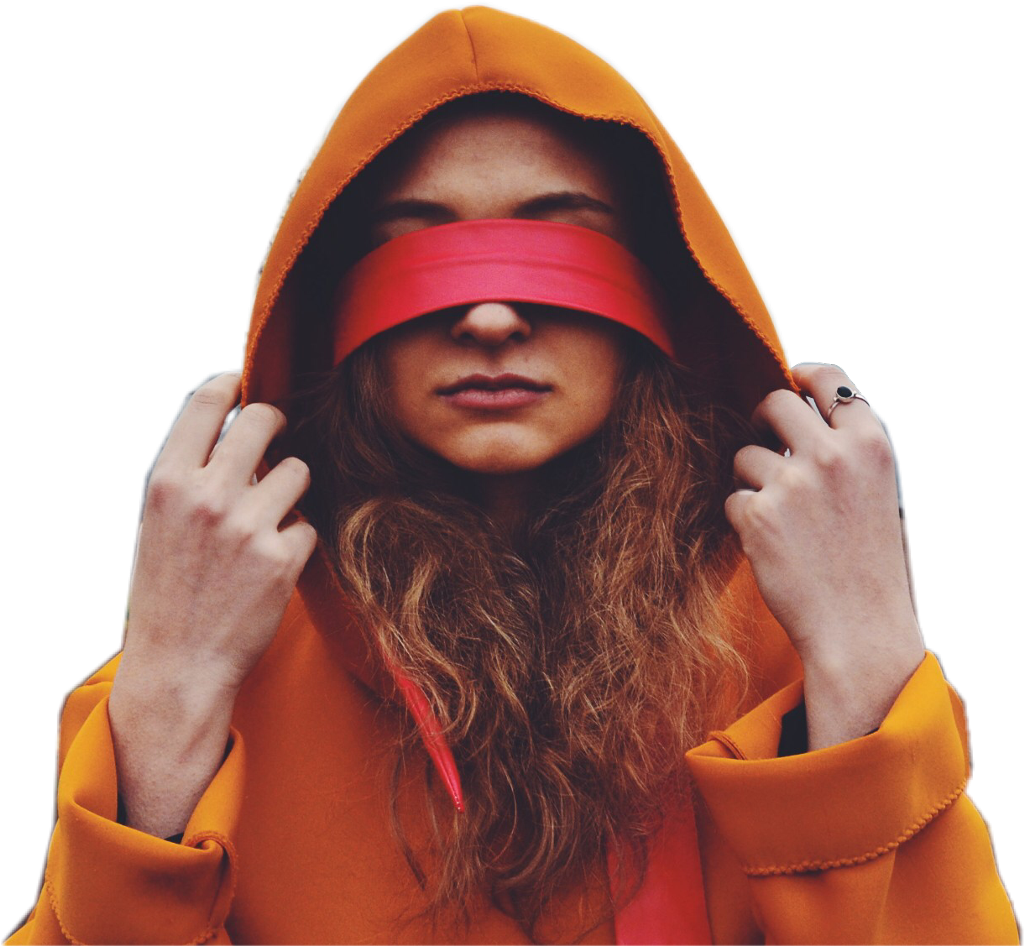 Blindfold Sticker - Girl (1024x946), Png Download