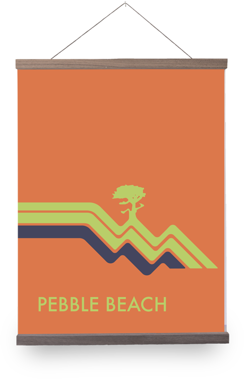 Pebble Beach Waves Orange Giclée Print - Graphic Design (989x987), Png Download