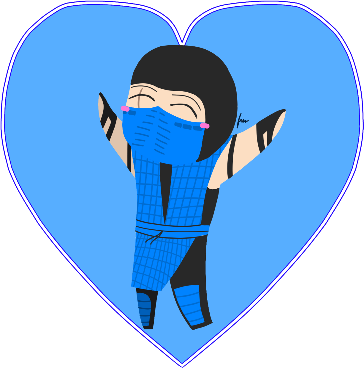 Chibi Scorpion And Chibi Sub-zero Fanart Again - Cartoon (1280x1327), Png Download