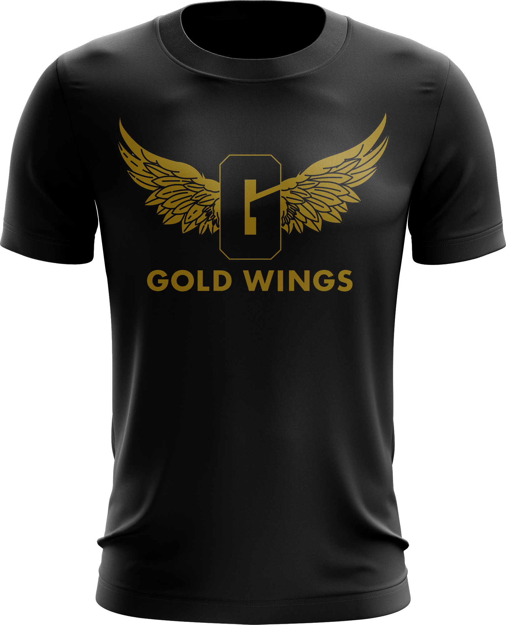 Image Of Mens Gold Wings Emblem Tee (1618x2000), Png Download
