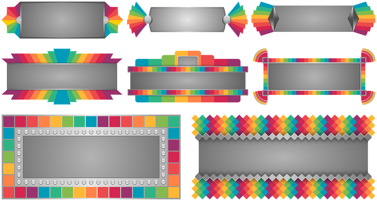 Banner,set,colorful,art - Art Deco Banner (1280x682), Png Download