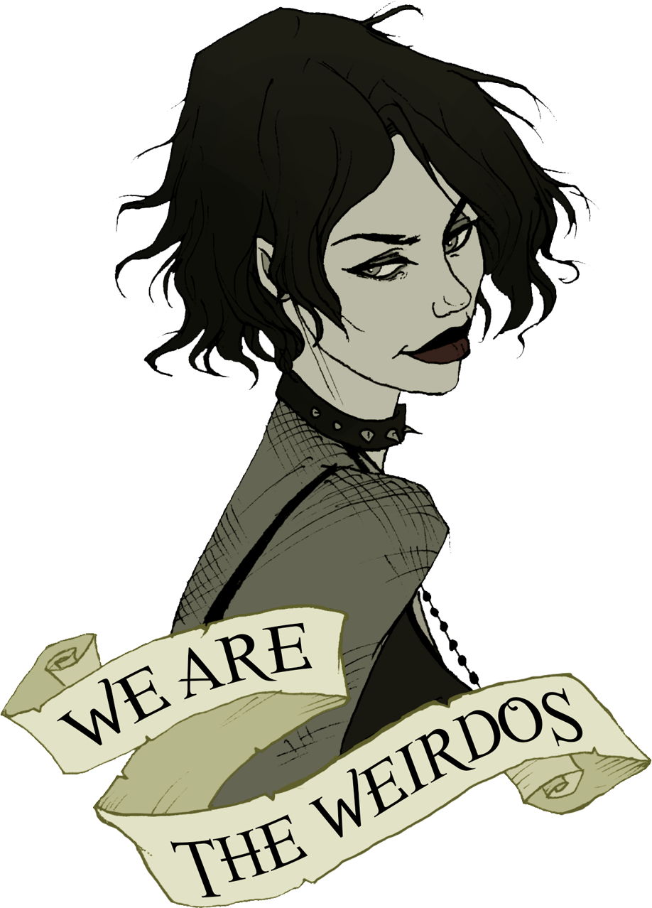 Graphic Black And White Reverse Drawing Gothic - Abigail Larson Nancy (918x1278), Png Download