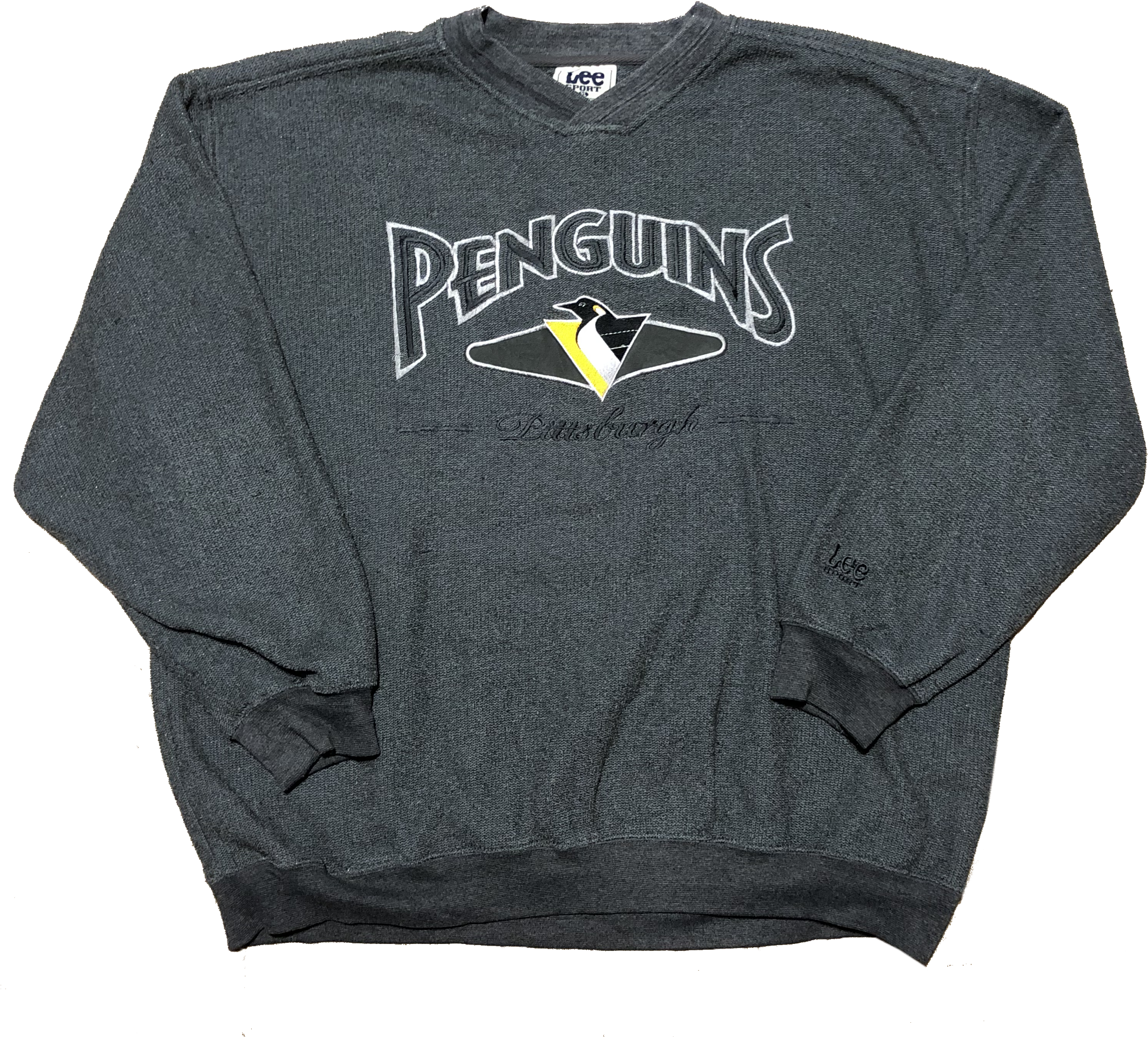Vintage Pittsburgh Penguins Sweatshirt Charcoal Size (2048x2048), Png Download