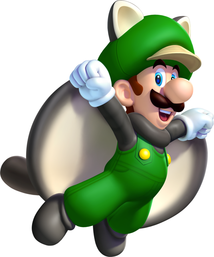 Flying Squirrel Luigi - New Super Mario Bros U Flying Squirrel Luigi (748x898), Png Download