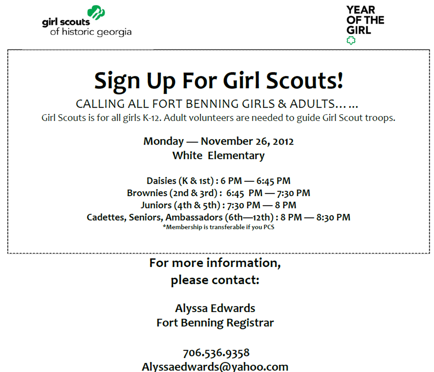 Fort Benning Sign Up For Girl Scouts - Girl Scout Sign Up (1501x1287), Png Download