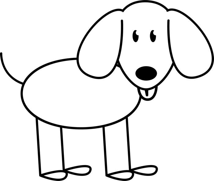 With Floppy Ears Outline Rubber Stamp Stamps - Draw A Stick Figure Dog (700x591), Png Download