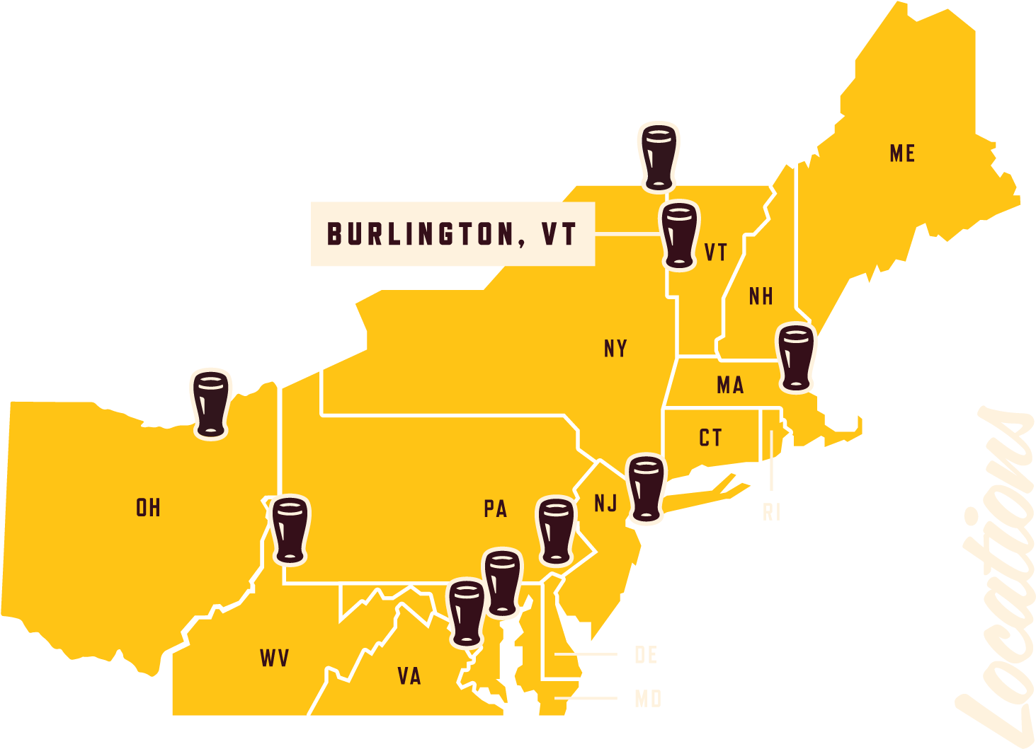 Us Map Us Map - City Brew Tours (1500x1129), Png Download