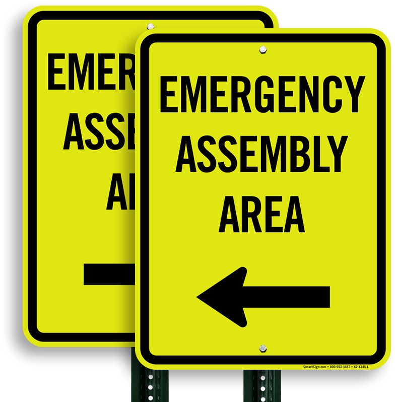 Emergency Assembly Area Left Arrow Sign - Momentum Youth Conference (800x800), Png Download