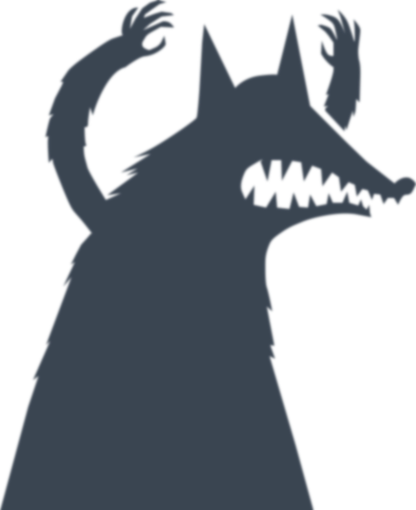 A Menacing, Wolf-like Shadow, Looming Over The Page - Illustration (605x742), Png Download