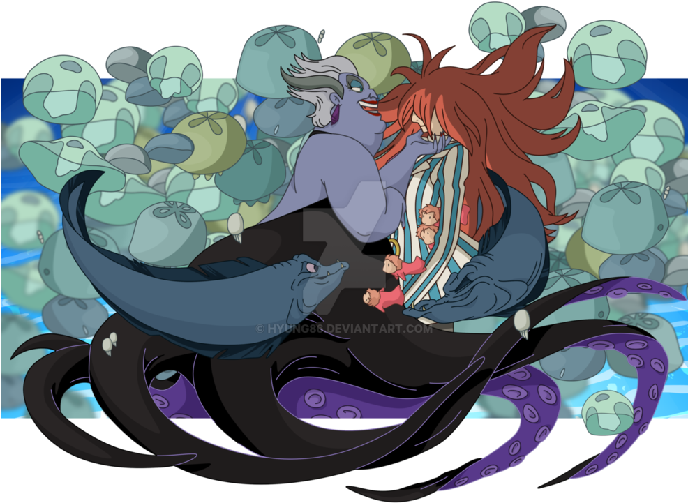 Eels Clipart Ursula - Studio Ghibli Disney Crossover (985x812), Png Download
