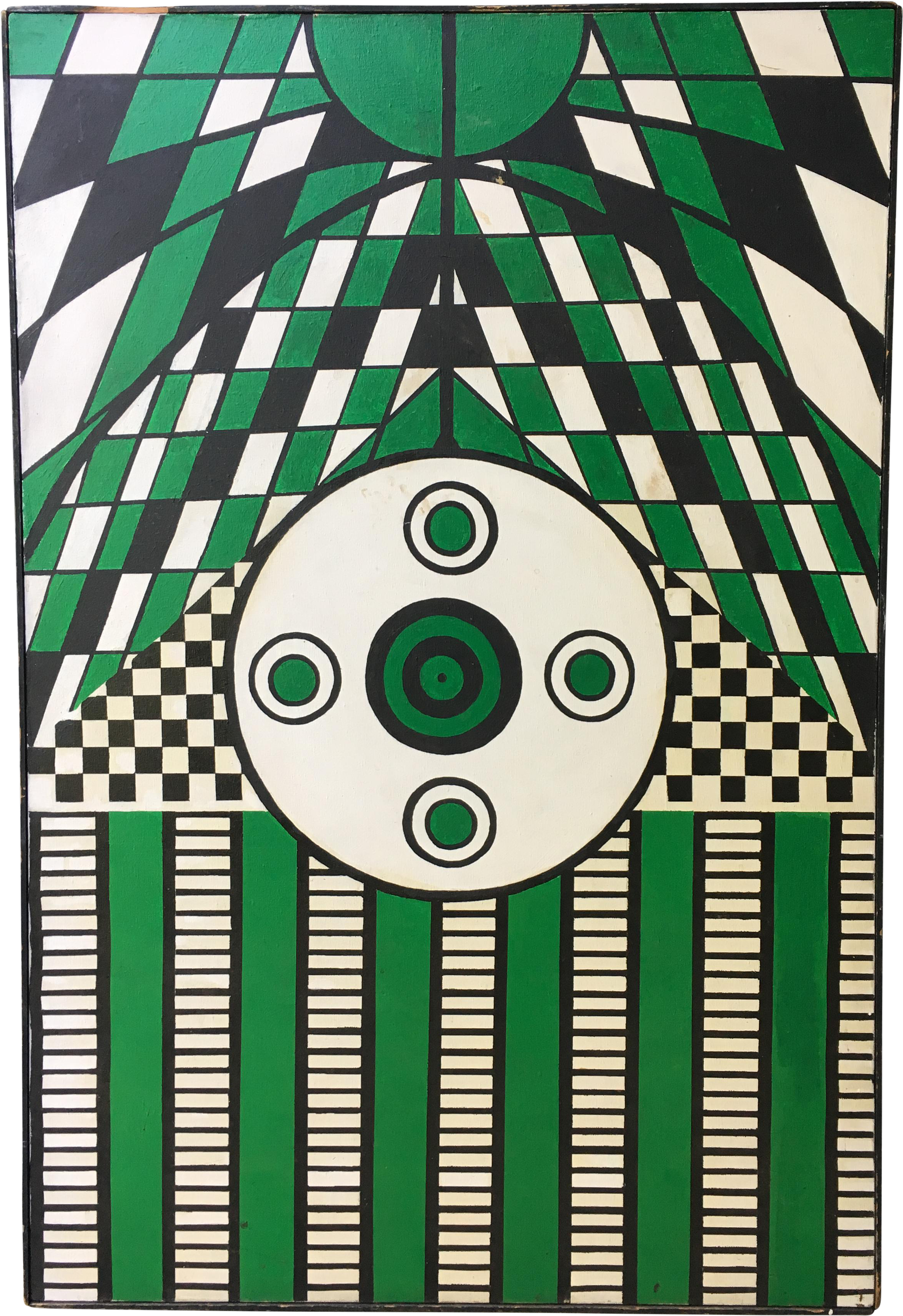 Mid Century Abstract Painting Geometric Patterns In - Pencak Silat Garuda Nusantara (2601x3791), Png Download