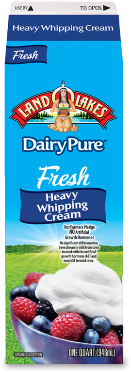 Ingredients - Land O Lakes Dairy Pure Whipping Cream (547x900), Png Download