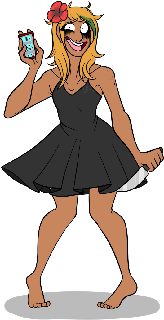 Marissa Black Dress - Cartoon (660x1092), Png Download