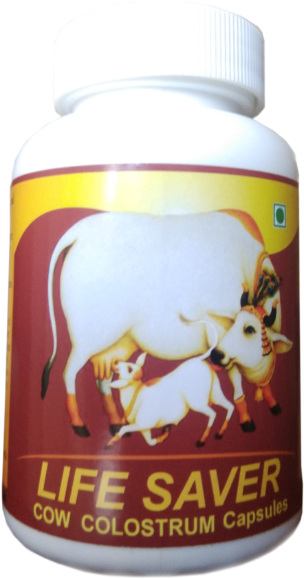 Life Saver Cow Colostrum Nutrition Capsules - Indian Cow (954x954), Png Download