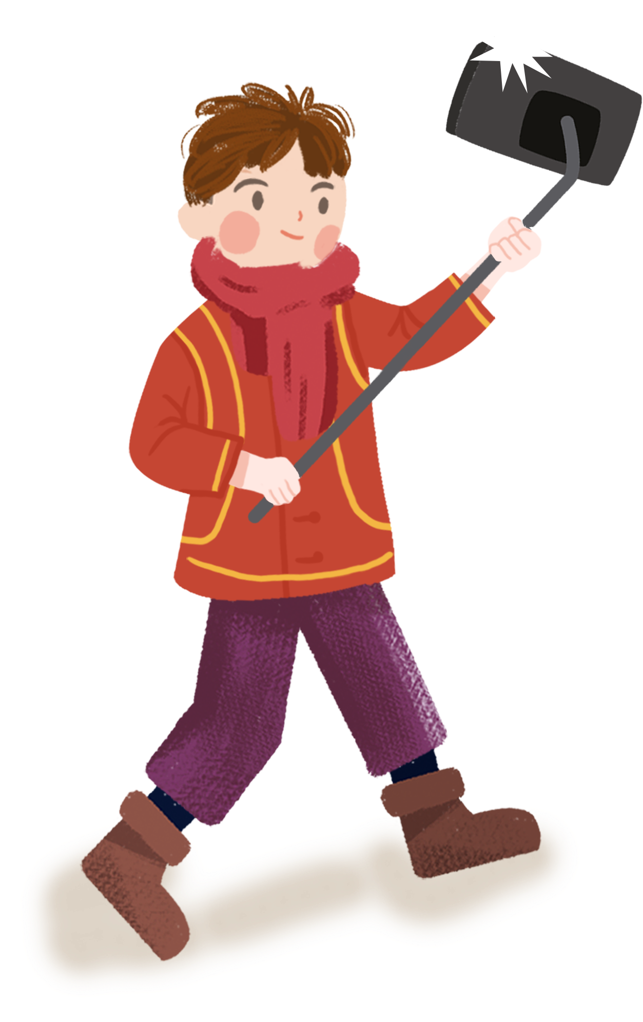 Festive Selfie Photographing Red Png And Psd - Cartoon (2000x2000), Png Download