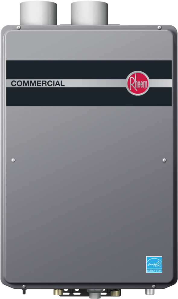 Rheem Commercial Condensing Tankless Direct Vent Water - Water Heating (647x1024), Png Download