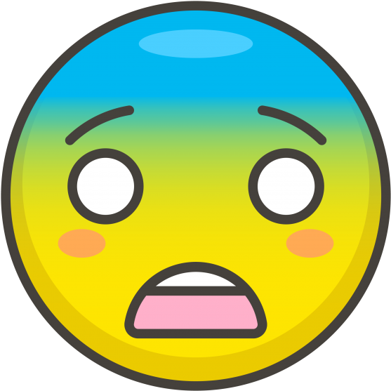 Fearful Face Emoji - อิ โม จิ หวาด กลัว (866x650), Png Download