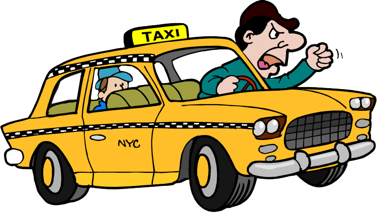Driving Clipart Taxi Passenger - Angry Taxi Driver Cartoon (750x423), Png Download