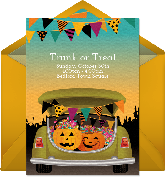 Trunk Or Treat Online Invitation - Trunk Or Treat Invitation (650x650), Png Download