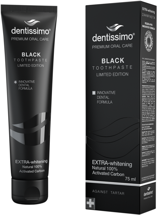 Toothpaste Extra-whitening Black - Dentissimo Swiss Biodent Toothpaste (800x800), Png Download