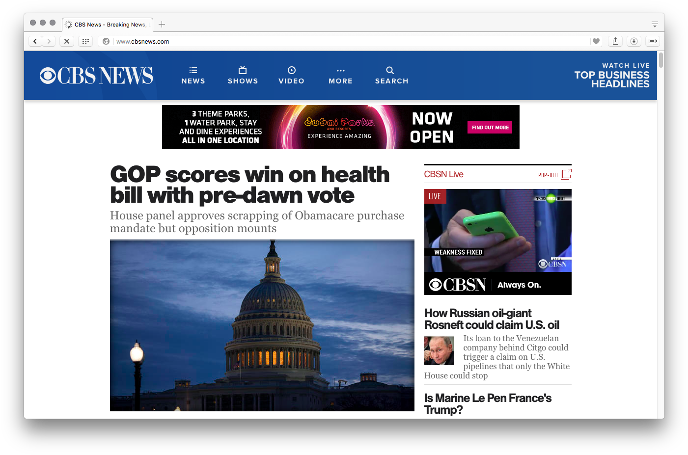 Cbs News Website, 2017 - Cbs (1416x938), Png Download