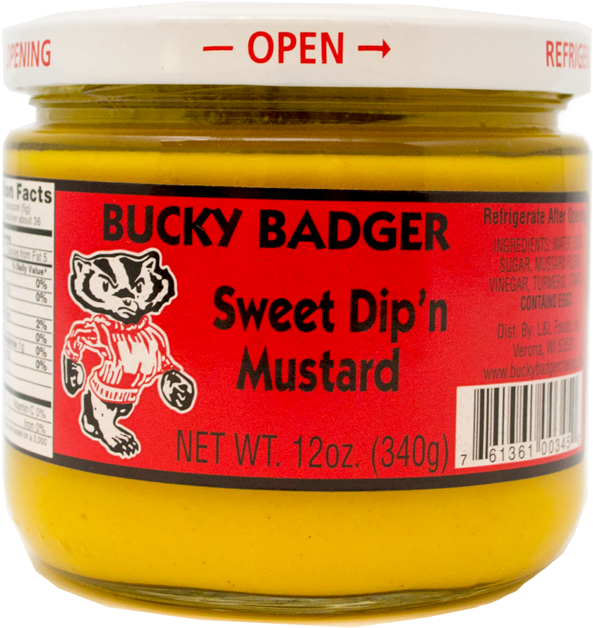 Bucky Badger Sweet Pretzel Dip'n Mustard - Paste (1000x1000), Png Download