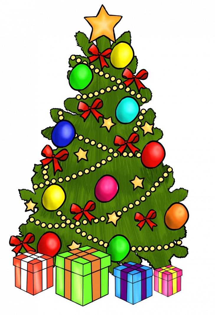 Christmas ~ Merry Christmas And Happy New Year Clipart - Christmas Tree Clipart (728x1065), Png Download