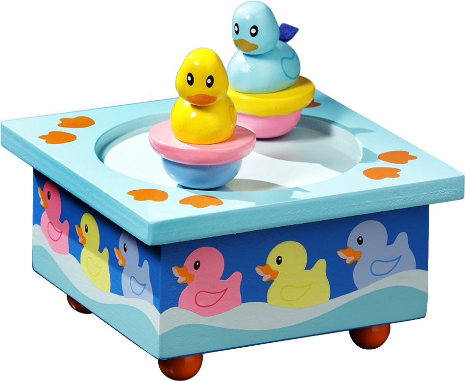 Twirlytunes™ Rubber Ducky Wooden Music Box (1024x1024), Png Download