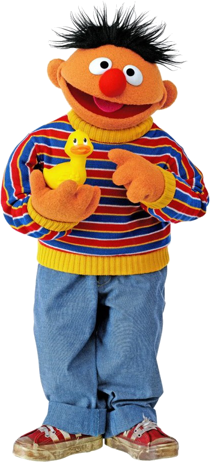Sesam Street Clipart Ernie Rubber Duckie - Bert And Ernie (443x930), Png Download