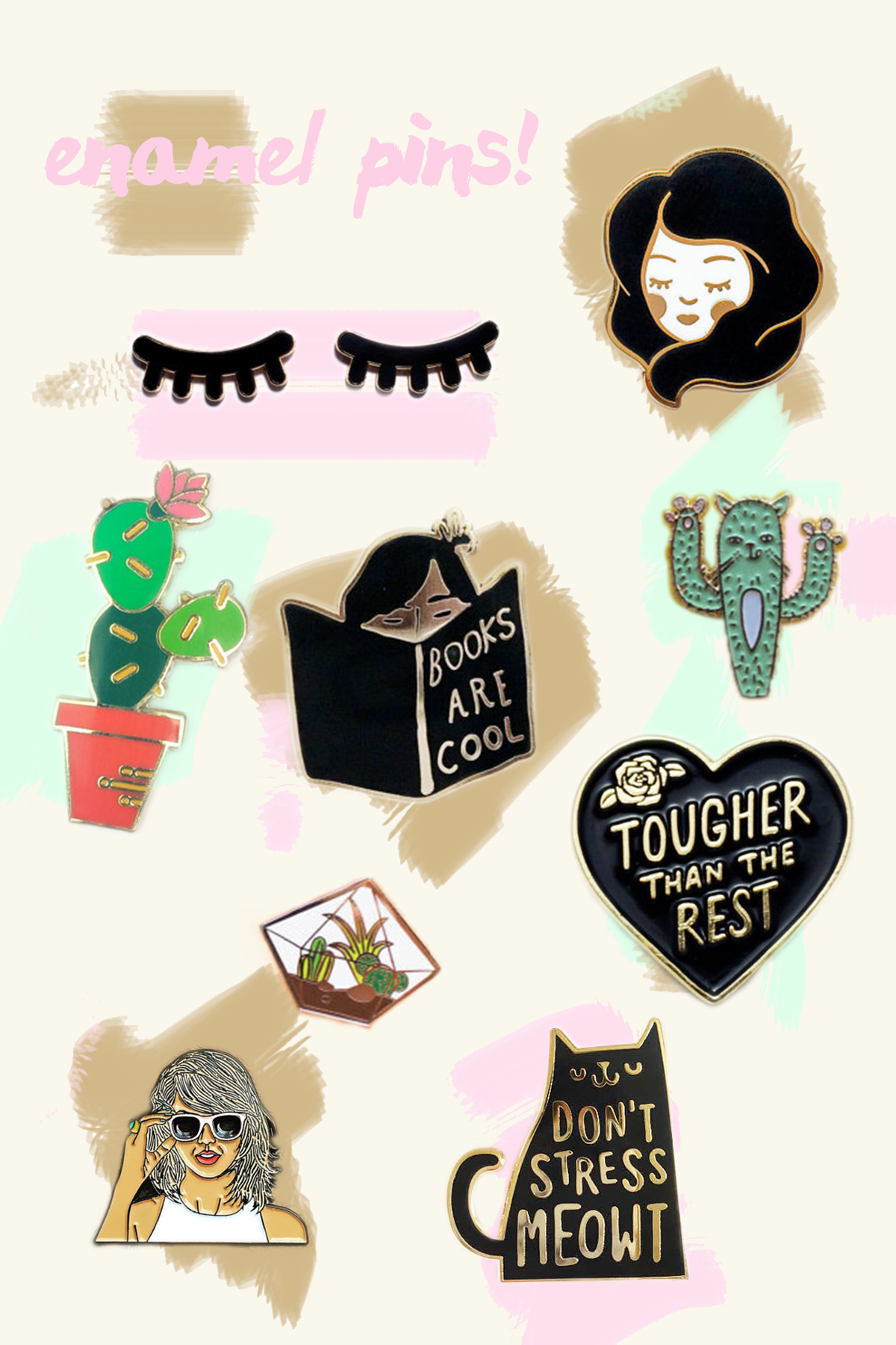 Favorite Enamel Pins From @moddieblog - Cartoon (1200x1800), Png Download