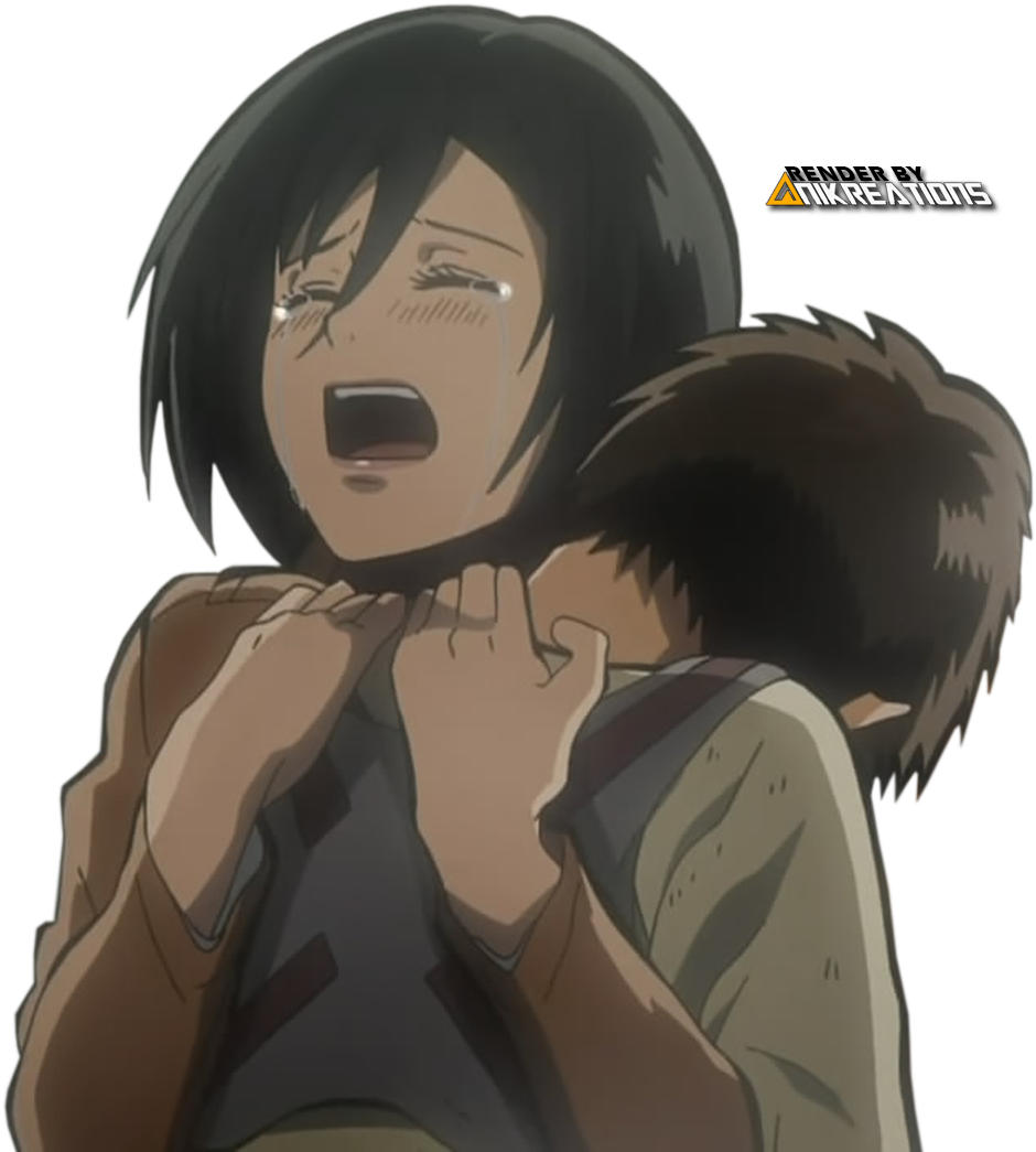 Anime Render Eren X Mikasa - Cartoon (960x1076), Png Download