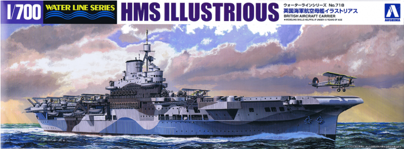 Aoshima 1/700 Hms Illustrious British Aircraft Carrier - 1 700 Hms Illustrious (800x600), Png Download