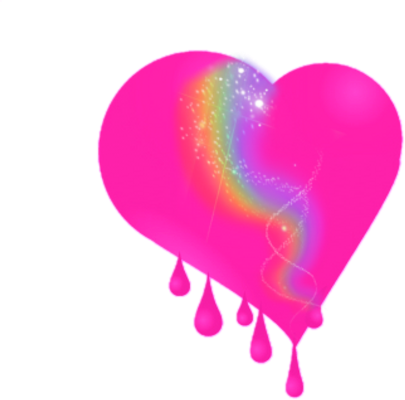 Remix Bleedingheart Rainbow Pink Heart Glitter Sparkle - Heart (824x813), Png Download