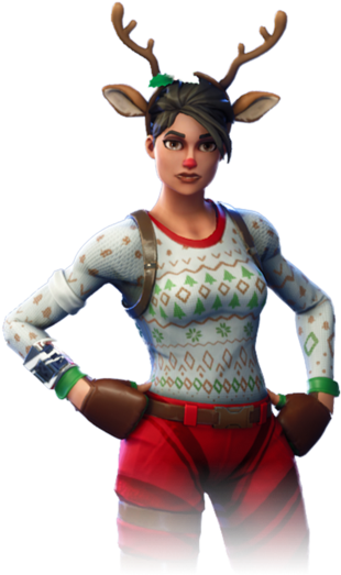 Red-nosed Raider Fortnite Fade - Red Nose Reindeer Fortnite (444x800), Png Download