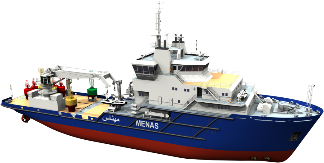 The Damen Buoy Laying Vessels Are Designed To Facilitate - Anchor Handling Tug Supply Vessel (1300x575), Png Download