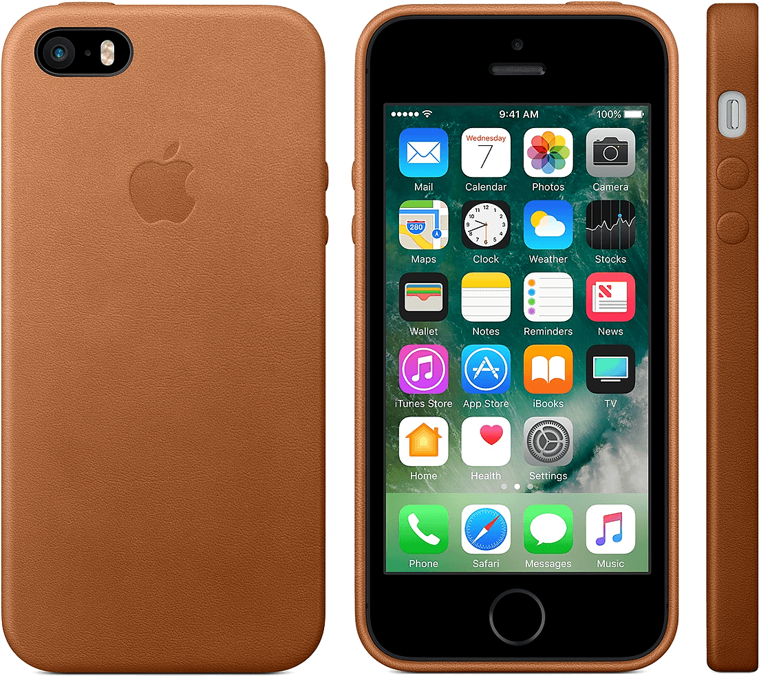 Iphone 5 S/se Leather Case, Saddle Brown - Iphone Se Leather Case Product Red (1200x1200), Png Download