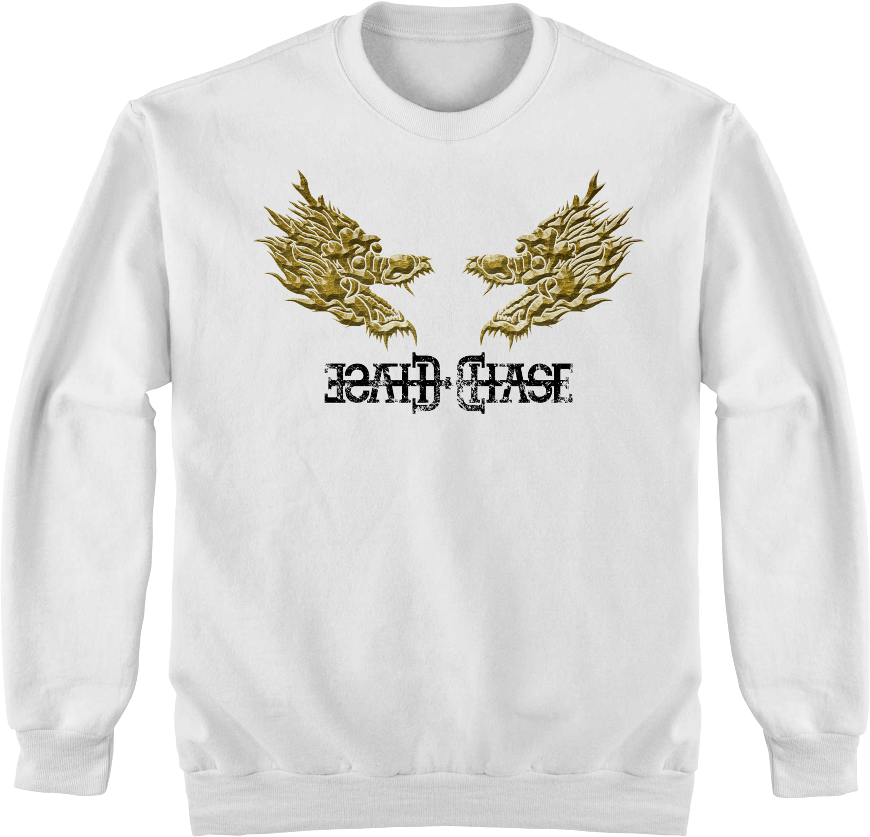 Load Image Into Gallery Viewer, Gold Duo Dragon Head - Blank Sweatshirt Mockup (2048x2048), Png Download