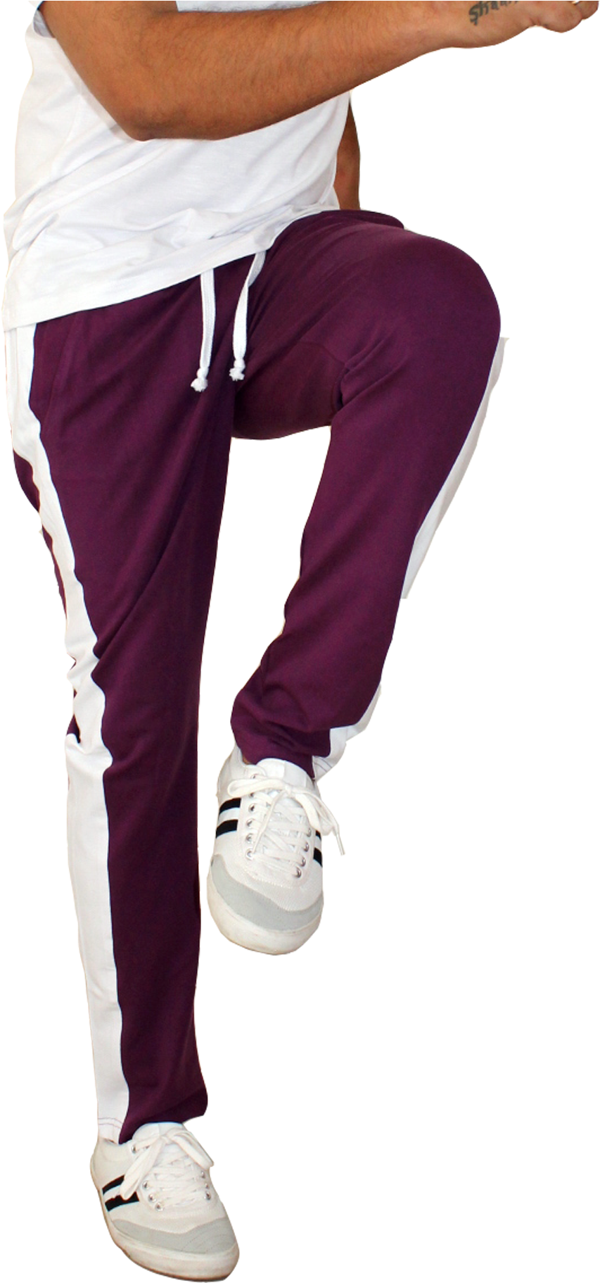 Odalis 155 Purple With White Stripes Track Pants - Purple Pants With White Stripe (1280x2772), Png Download