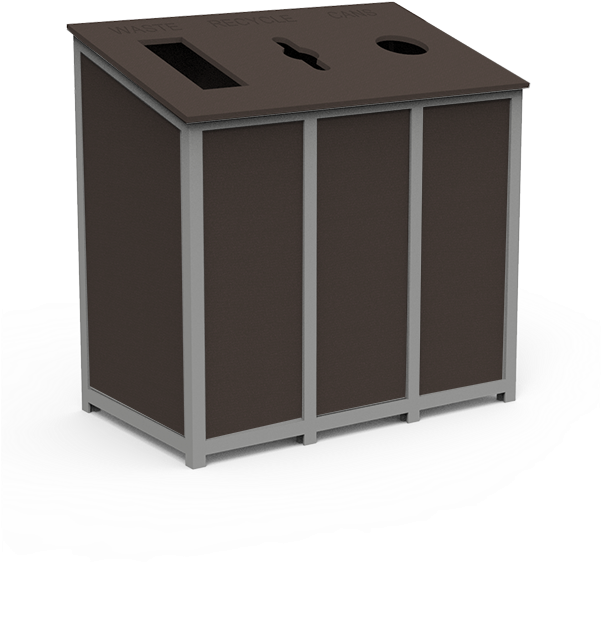 Classic Slimline Triple Top Load Waste Receptacle - Box (600x800), Png Download