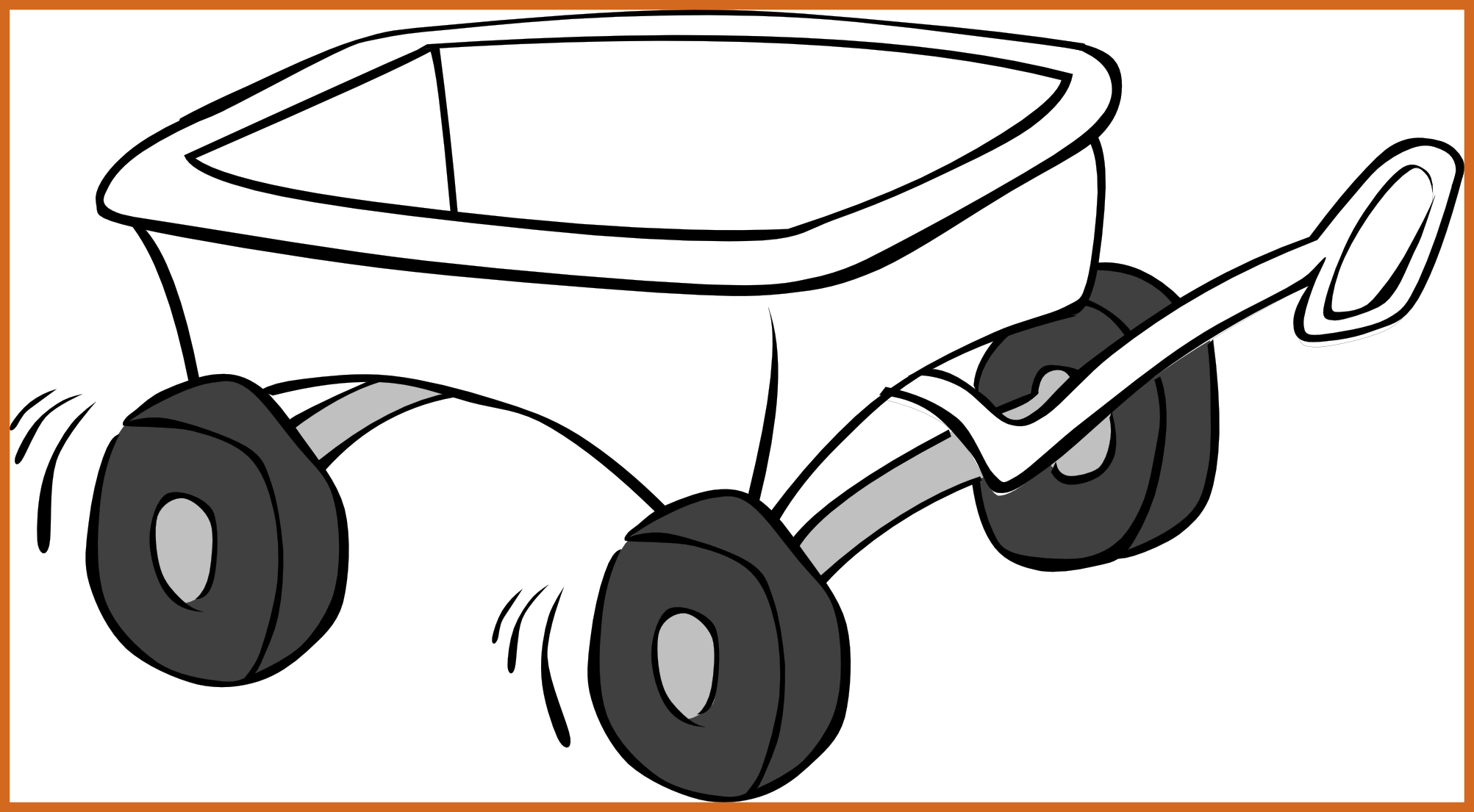 Horse Cart Coloring Pages With Challenge Wagon Page - Wagon Cartoon Black And White (2005x1105), Png Download