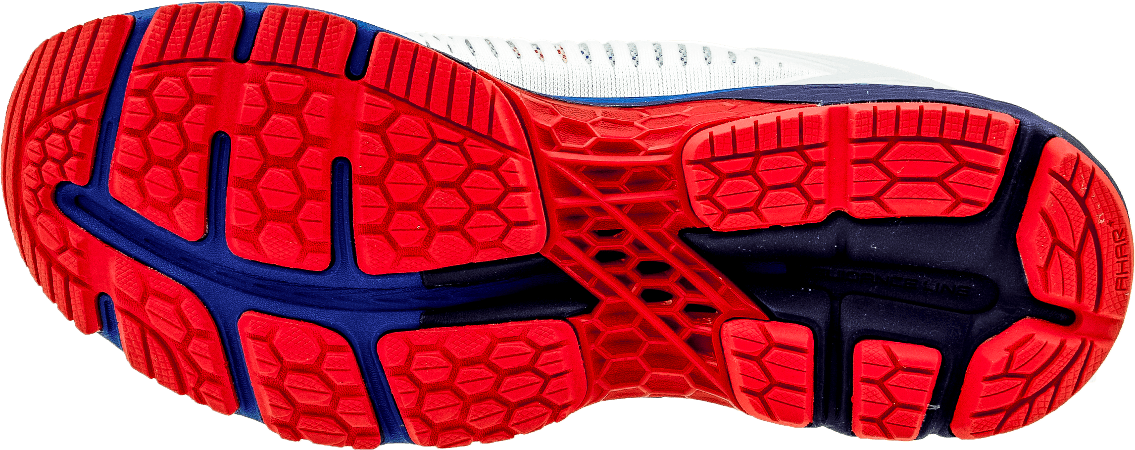 Asicskayano 25 White/blue Print - Running Shoe (2400x1350), Png Download