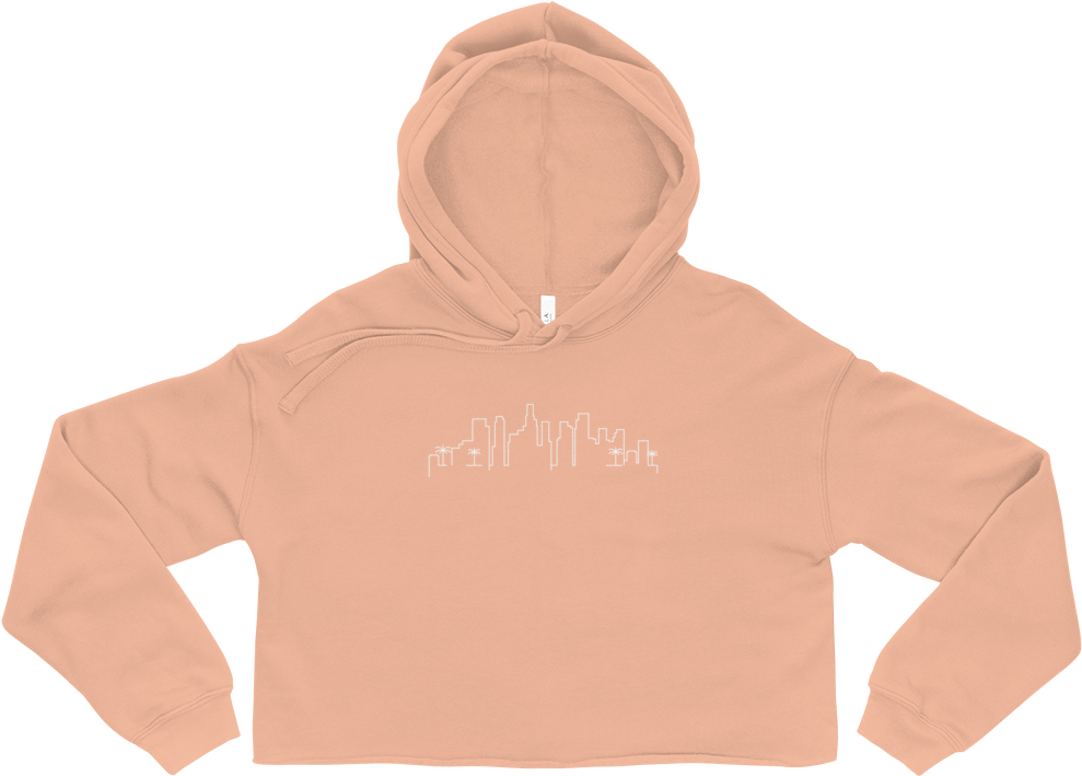 Miami Skyline Cropped Hoodie In Peach - Sweatshirt (1000x1000), Png Download