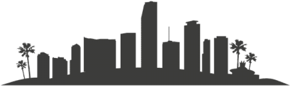 Miami Clipart Clipart Silhouette - Los Angeles City Skyline Silhouette Clipart (640x480), Png Download