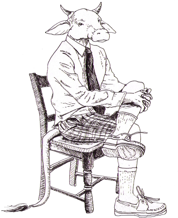 Minotaur Sitting (600x759), Png Download
