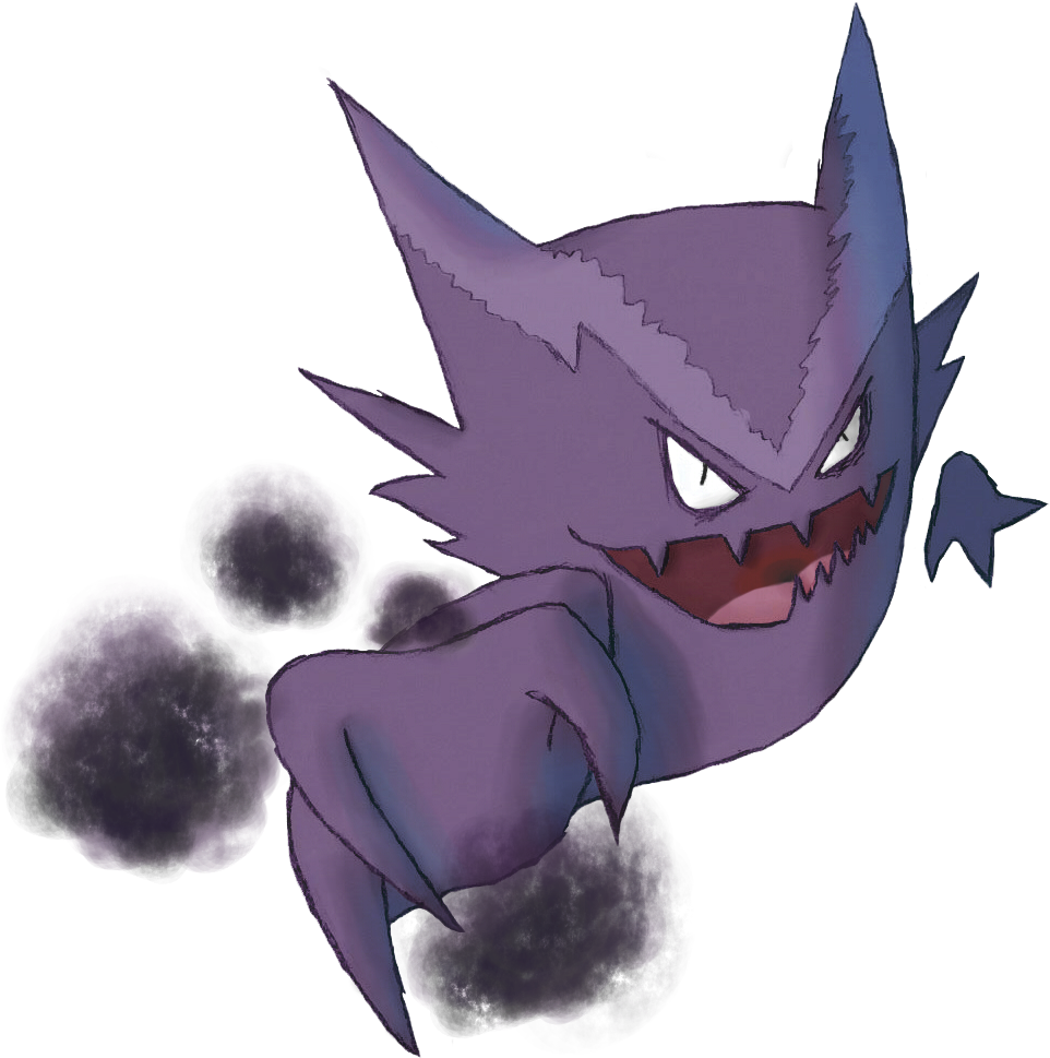 Haunter Used Night Shade By Cleverasfoxes - Cartoon (1137x1020), Png Download
