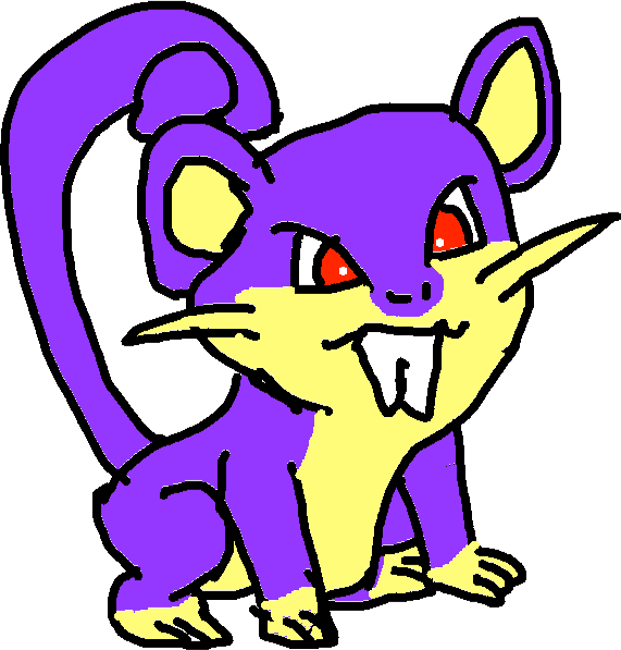 Rattata - Drawing - Cartoon (571x597), Png Download
