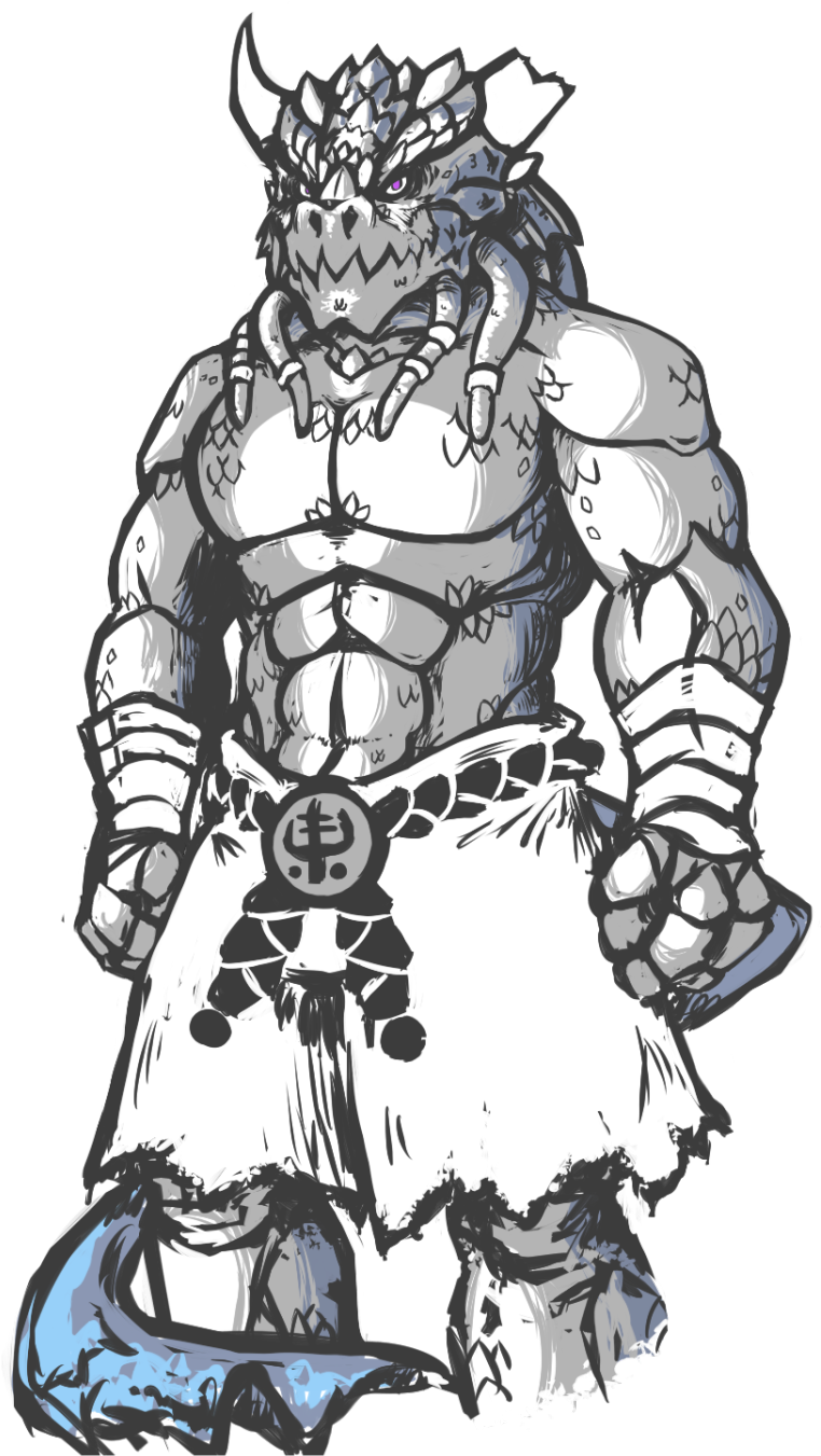 Sketch Art Of My D&d Character I Worked Out, Dosken - Dungeons And Dragons Dragonborn Monk (1280x1405), Png Download