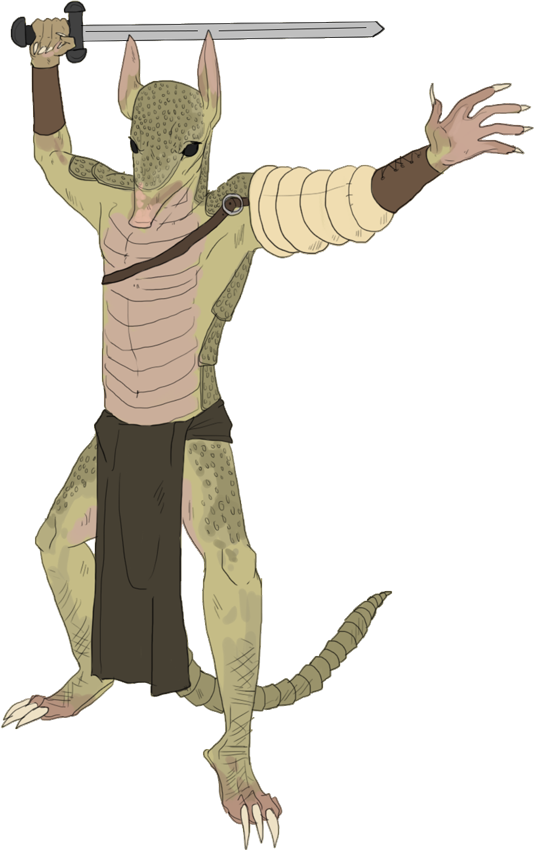 001 - Armadillo Man - Cartoon (534x850), Png Download