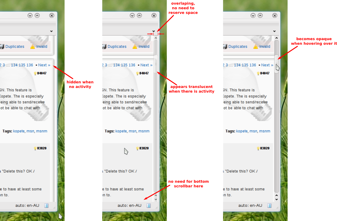 Any Sort Of User Interaction Involving The Mouse, Like - Windows 7 Hide Scrollbars (1088x716), Png Download