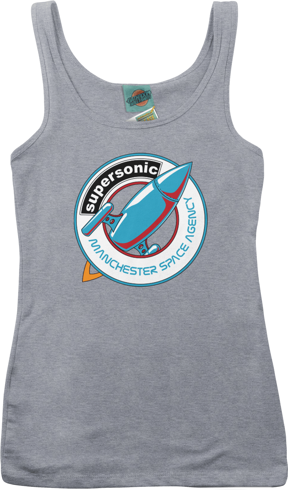 Oasis Inspired Supersonic Manchester Space Agency T-shirt - Active Tank (1000x1625), Png Download
